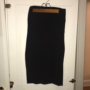 Jersey knit midi length tube skirt